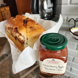 Breadsmith - Cinnamon swirl bread and strawberry apple rhubarb jam