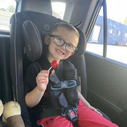 Fresh new fade and a lollipop. Always happy after we leave this place Fresh new fade and a lollipop. Always happy after we leave this place