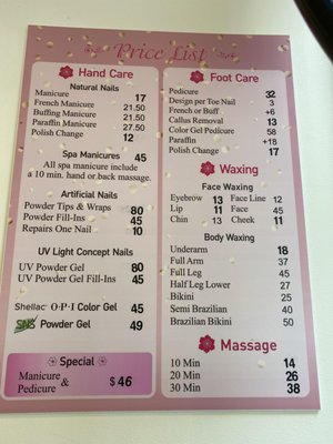 Service Packages - We offer manicure services for SNS Power Gel, French tip manicures, UV Powder Gel, and more. We also offer additional services for waxing and massage with value deals available for combo services!