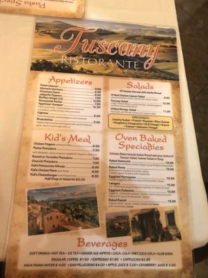 Menu photo 1 Tuscany Ristorante Philadelphia, PA Menu photo 1 Tuscany Ristorante Philadelphia, PA