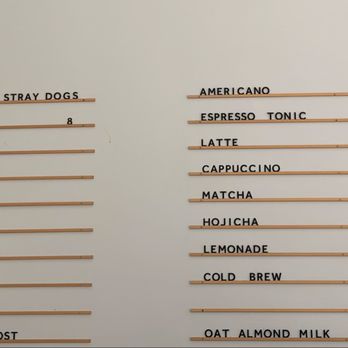 Stray Dogs Coffee Roasters - Menu 4/2026 - Coffee Roasteries Near Me - Riverside, California