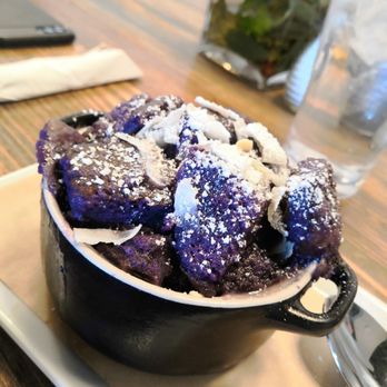 CRAFTkitchen - Ube bread pudding with coconut sauce YUM!! - New American Near Me - Henderson, Nevada