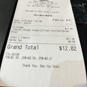 Thai Lotus Jupiter - The bill very reasonable - Sushi Bars Near Me - Jupiter, Florida Thai Lotus Jupiter - The bill very reasonable - Sushi Bars Near Me - Jupiter, Florida