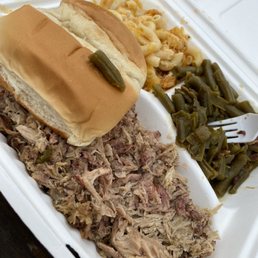 Pulled pork; green beans; Mac! So goood! Pulled pork; green beans; Mac! So goood!