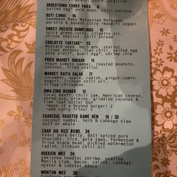 Oma's Hideaway - Menu - Asian Fusion Near Me - Portland, Oregon