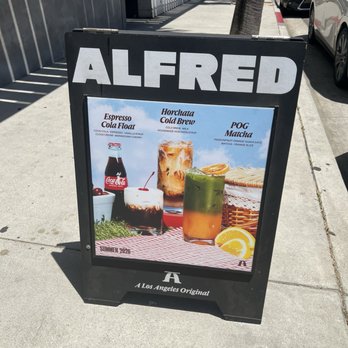 Alfred Coffee - Signage at sidewalk - Coffee & Tea Near Me - Venice, California