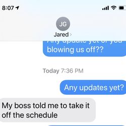 Elite Gunite - Conversation with the scheduler.