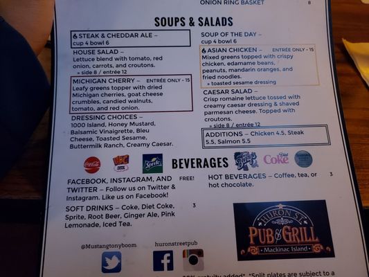Menu photo 1 Broken Spoke Mackinac Island, MI