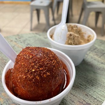 Helados Aranda - Lime with chamoy with coffee ice cream in the background - Ice Cream & Frozen Yogurt Near Me - San Antonio, Texas Helados Aranda - Lime with chamoy with coffee ice cream in the background - Ice Cream & Frozen Yogurt Near Me - San Antonio, Texas
