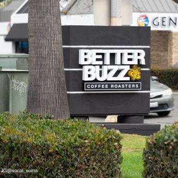 Better Buzz Coffee - Fullerton - A large black sidewalk signage on Harbor Blvd. The sign reads, "BETTER BUZZ COFFEE ROASTERS". - Coffee & Tea Near Me - Fullerton, California Better Buzz Coffee - Fullerton - A large black sidewalk signage on Harbor Blvd. The sign reads, "BETTER BUZZ COFFEE ROASTERS". - Coffee & Tea Near Me - Fullerton, California