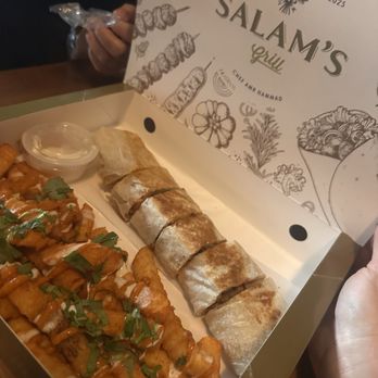 Salam’s Grill - Chicken shawarma wrap and fries. The dresses fries were amazing! - Food Trucks Near Me - Austin, Texas Salam’s Grill - Chicken shawarma wrap and fries. The dresses fries were amazing! - Food Trucks Near Me - Austin, Texas