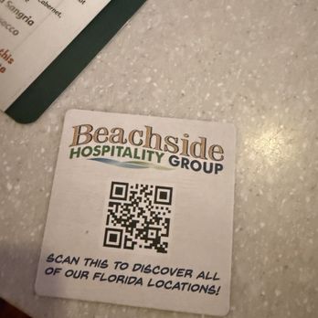 Crabby's Beachside Pavilion - QR code menu - Seafood Near Me - Clearwater Beach, Florida