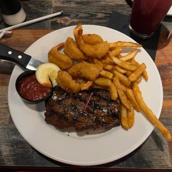 Stone Summit Steak and Seafood - Filet with extra shrimp and fries. - Seafood Near Me - Wentzville, Missouri Stone Summit Steak and Seafood - Filet with extra shrimp and fries. - Seafood Near Me - Wentzville, Missouri