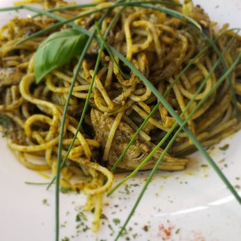 La Casa Nostra - Basil Pesto with Gluten-free Pasta - Italian Near Me - Geneva, GE La Casa Nostra - Basil Pesto with Gluten-free Pasta - Italian Near Me - Geneva, GE