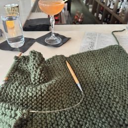 Yummy drink and my knitting