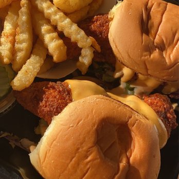Dave's Hot Chicken - Dave's #2 2 Sliders w/ Fries Medium heat - Chicken Shop Near Me - Menifee, California Dave's Hot Chicken - Dave's #2 2 Sliders w/ Fries Medium heat - Chicken Shop Near Me - Menifee, California