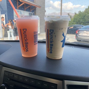 Dutch Bros Coffee - Strawberry and pineapple blended lemonade and iced golden eagle coffee - Coffee & Tea Near Me - Yucaipa, California