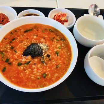 BonJuk - Octopus Kimchi Porridge 낙지김치죽 - Korean Near Me - Los Angeles, California