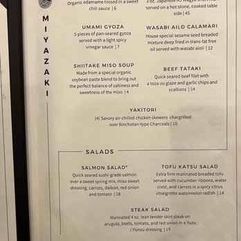 Miyazaki - Menu - Japanese Near Me - Murray, Utah