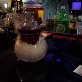 Mimosa - Fu-Ki Cherry Sake and beautiful serving presentation - Asian Fusion Near Me - Springfield, Illinois