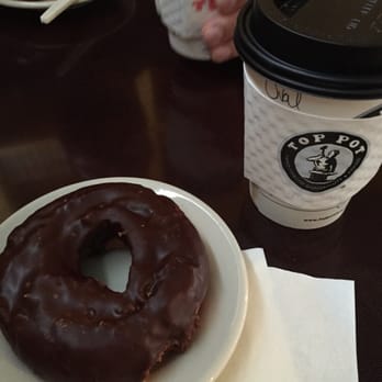 Top Pot Doughnuts - Chocolate donut and ovaltine latte - Bakeries Near Me - Seattle, Washington Top Pot Doughnuts - Chocolate donut and ovaltine latte - Bakeries Near Me - Seattle, Washington