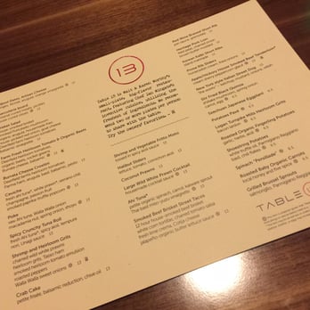 Table 13 - Menu as of 12.8.15 - Tapas/Small Plates Near Me - Spokane, Washington