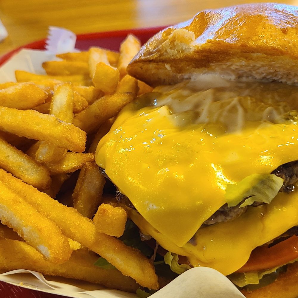 Great burger & fries. Great burger & fries.