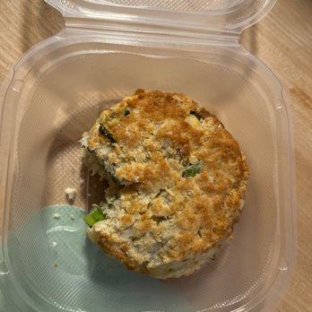 Deke's Bagels - Cheddar scallion biscuit minus the bite my husband took before I could take a photo - Bagels Near Me - Niantic, Connecticut