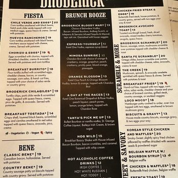 Broderick - Brunch menu as of Dec 2024 - Burgers Near Me - Walnut Creek, California