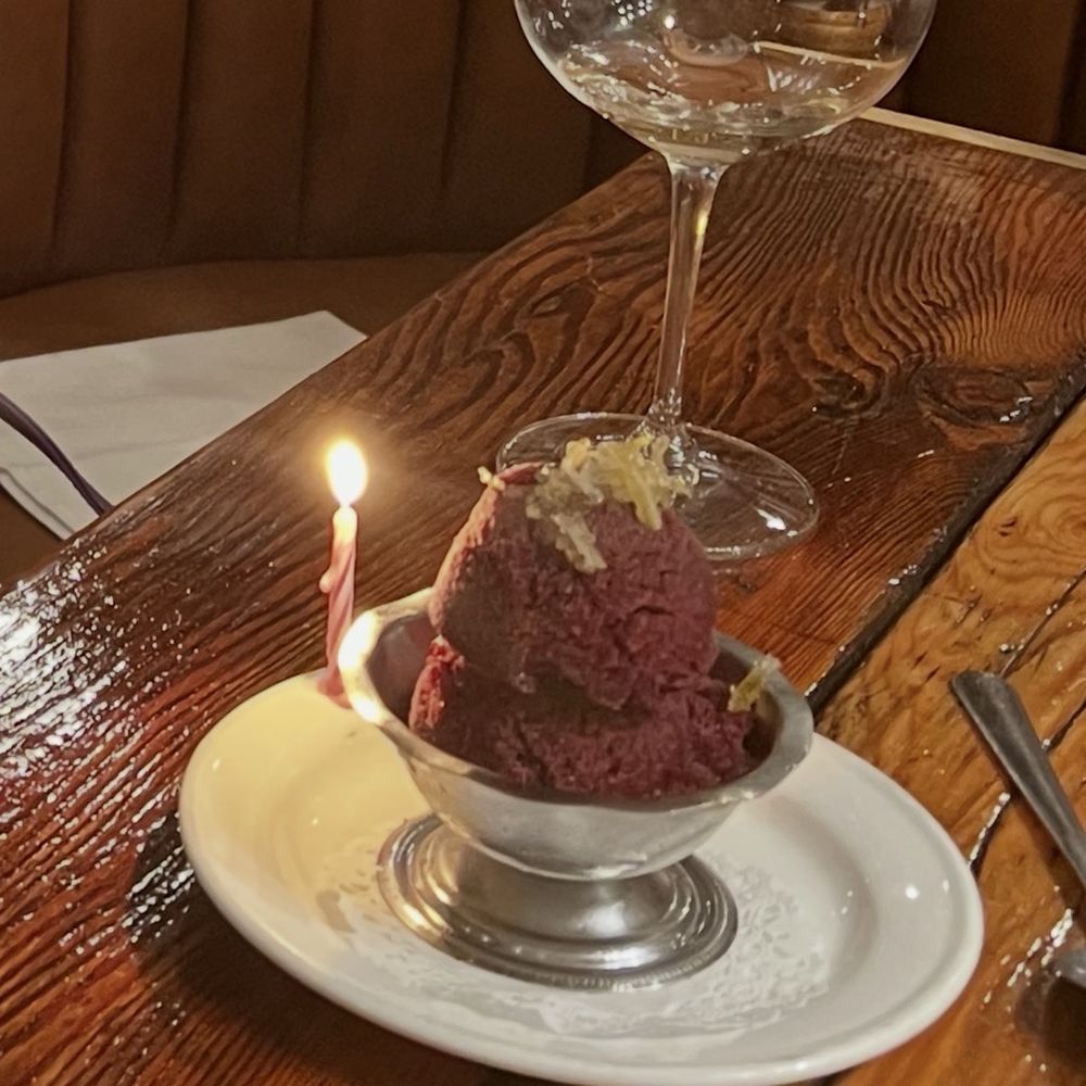 Complementary birthday dessert