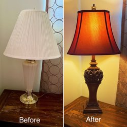 Lamps Plus - The "before" lamp came with the house and I never warmed to it. I'm absolutely LOVING my new lamps!!