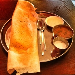 Spice Valley - Masala Dosa served with taak kadhi (spiced buttermilk).