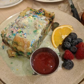 Lady Marmalade - Birthday Cake Bread Pudding (comes with a berry sauce and maple syrup) - Breakfast & Brunch Near Me - Toronto, Ontario