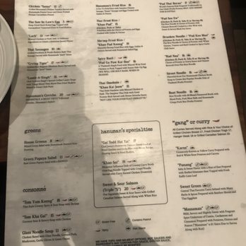 Hanuman Thai Eatery - Menu front - Thai Near Me - Costa Mesa, California Hanuman Thai Eatery - Menu front - Thai Near Me - Costa Mesa, California