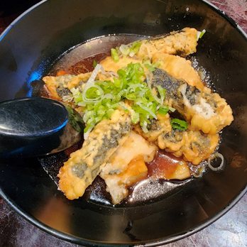 Gochi - Mountain View - Kani Shinjo - fried crab cakes wrapped in seaweed and mochi pieces in dashi broth - Japanese Near Me - Mountain View, California Gochi - Mountain View - Kani Shinjo - fried crab cakes wrapped in seaweed and mochi pieces in dashi broth - Japanese Near Me - Mountain View, California