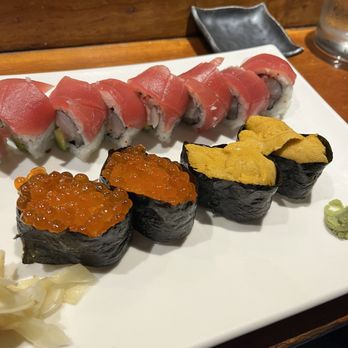 Yama - Salmon Roe, Uni, Tuna and Yellowtail Roll - Japanese Near Me - New York, New York Yama - Salmon Roe, Uni, Tuna and Yellowtail Roll - Japanese Near Me - New York, New York