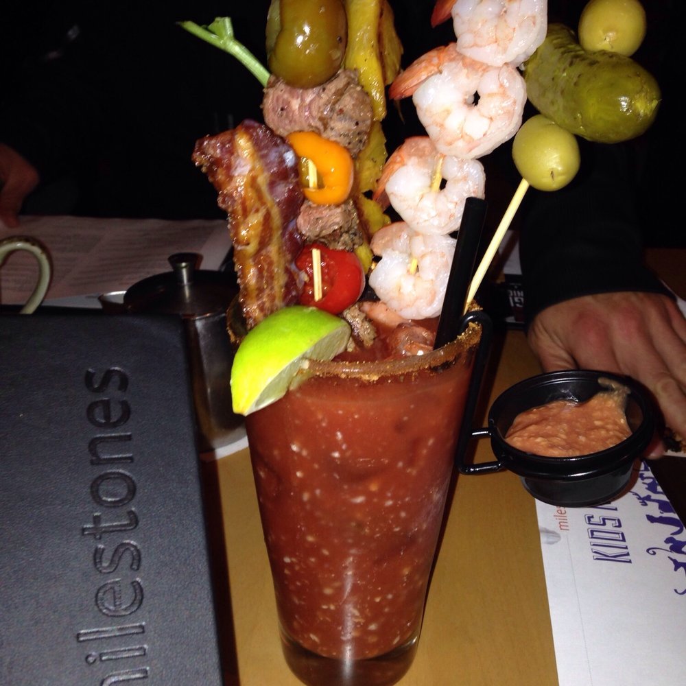 Milestones Restaurants - promotional Caesar...is it a drink or an appy? Answer both and worth it. - Canadian (New) Near Me - West Vancouver, British Columbia Milestones Restaurants - promotional Caesar...is it a drink or an appy? Answer both and worth it. - Canadian (New) Near Me - West Vancouver, British Columbia