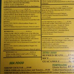 Tacos El Pueblito - Menu 09Oct2018