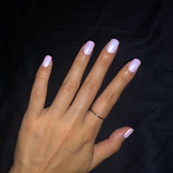 Colome Nails - Chrome on white base (with flash) - Nail Salons Near Me - New York, New York
