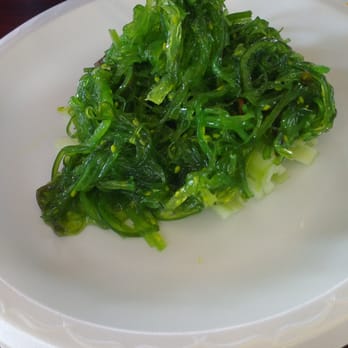 Sakura Express - Seaweed Salad (after a few bites taken!!) . Hey, we were hungry. - Japanese Near Me - Brainerd, Minnesota