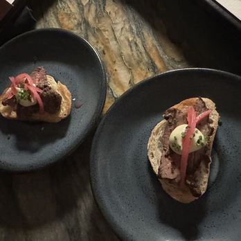 14 Prime - Complimentary beef crostini. SO GOOD. - Steakhouses Near Me - Jacksonville, Florida
