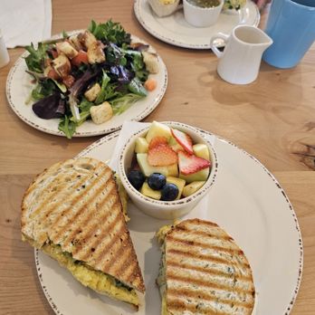 Mychal's Cafe - Egg panini with fruit, a side mixed green salad and a breakfast burrito with avocado added. - Coffee & Tea Near Me - Redondo Beach, California Mychal's Cafe - Egg panini with fruit, a side mixed green salad and a breakfast burrito with avocado added. - Coffee & Tea Near Me - Redondo Beach, California