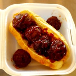 Low-N-Slow Midwest BBQ - Bbq meatball sandwich