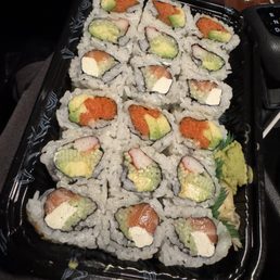 Philadelphia Roll, Spicy Tuna Roll with avacado, California Roll Philadelphia Roll, Spicy Tuna Roll with avacado, California Roll