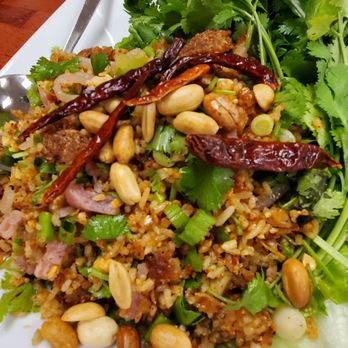 Pho Vieng - Naam Khao (crispy rice pork) - Laotian Near Me - Haltom City, Texas Pho Vieng - Naam Khao (crispy rice pork) - Laotian Near Me - Haltom City, Texas