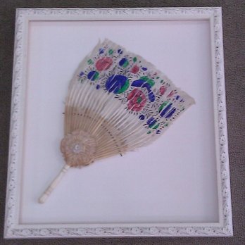 In The Frame - Vintage Fan, hand painted feathers, shadow box framing with museum glass - Art Galleries Near Me - Cincinnati, Ohio In The Frame - Vintage Fan, hand painted feathers, shadow box framing with museum glass - Art Galleries Near Me - Cincinnati, Ohio