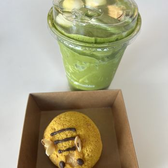 Chilla Coffee - Chilla matcha and salted egg puff - Coffee & Tea Near Me - Garden Grove, California