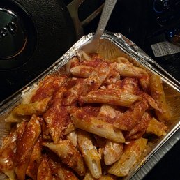 Baked Ziti ...untouched ..(clearly not Baked.  .no melted cheese on top, neither.)
