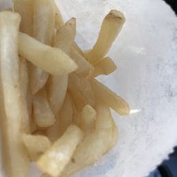 french fries in a paper wrapper