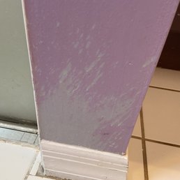 Stripped paint from cleaners used.